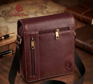 leather messenger bag (brown)