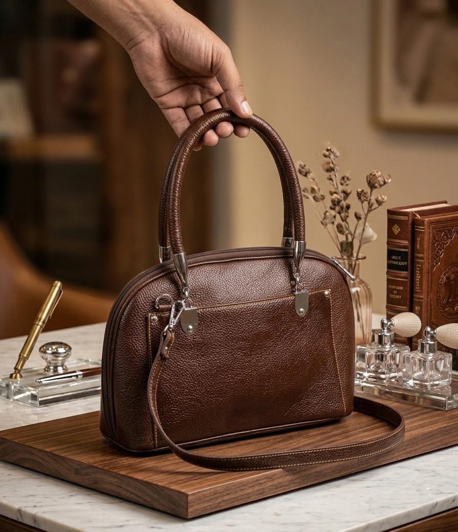queen leather handbag (brown) queen leather handbag (brown)
